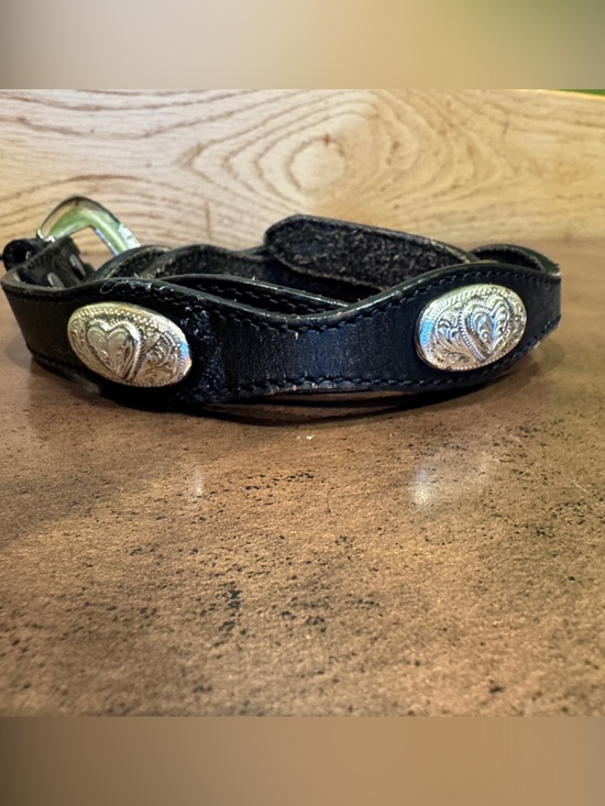 Silver Creek Accessories - Black Leather Women's Western Concho Belt